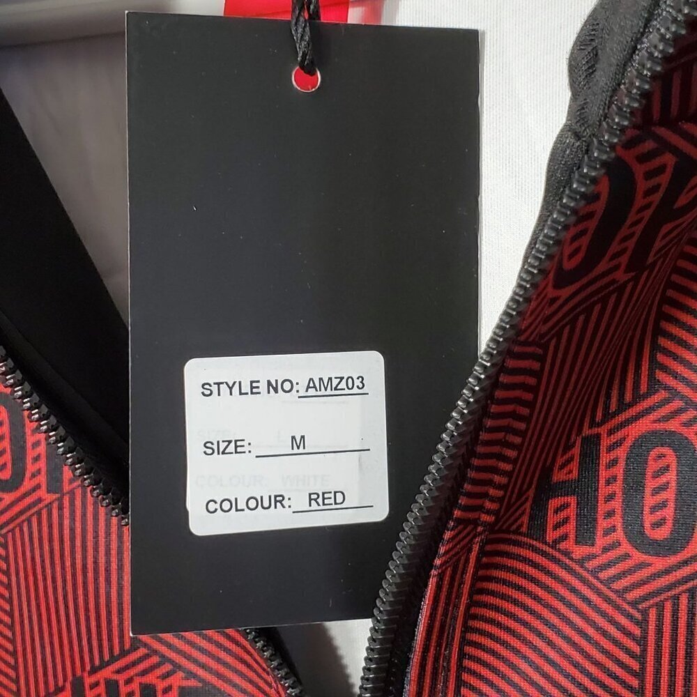 Mebius Men's Hip Hop Hoodie Jacket Size M Ombre Red & Black Full Zip NWT - Picture 6 of 9